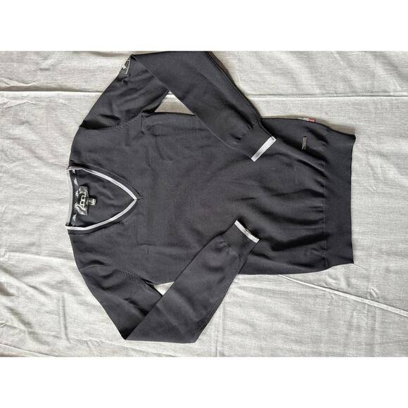 Sweaters - Alessandro Albanese Womens Size Small Black & Gray V Neck PullOver Sweater Horse